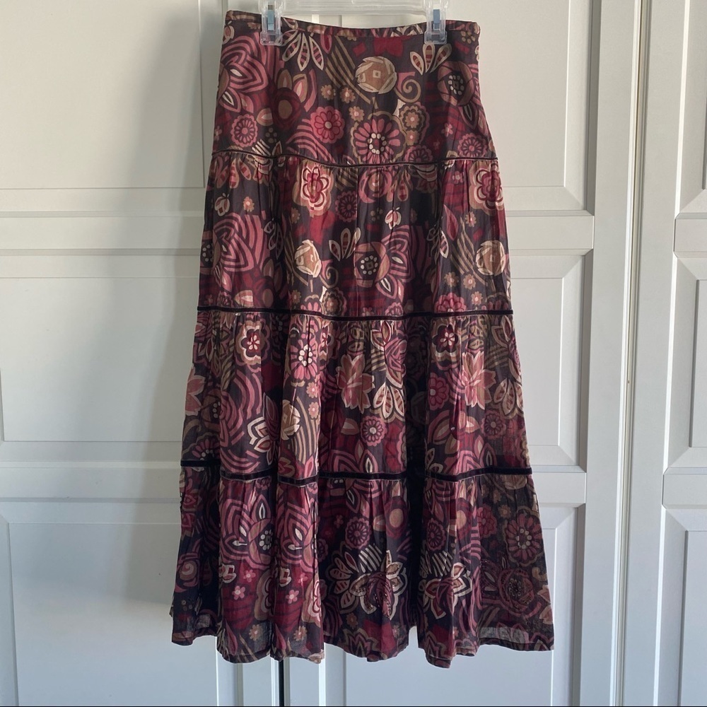 Monsoon | Hobo Style Embroidered Lined Skirt Size  UK 8 / US 6